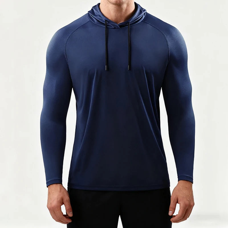 Haut de sport homme à capuche et manches longues