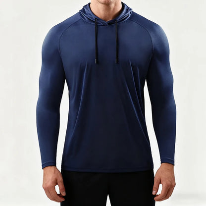 Haut de sport homme à capuche et manches longues
