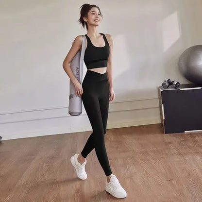 Ensemble de yoga femme deux pièces en nylon et élasthanne