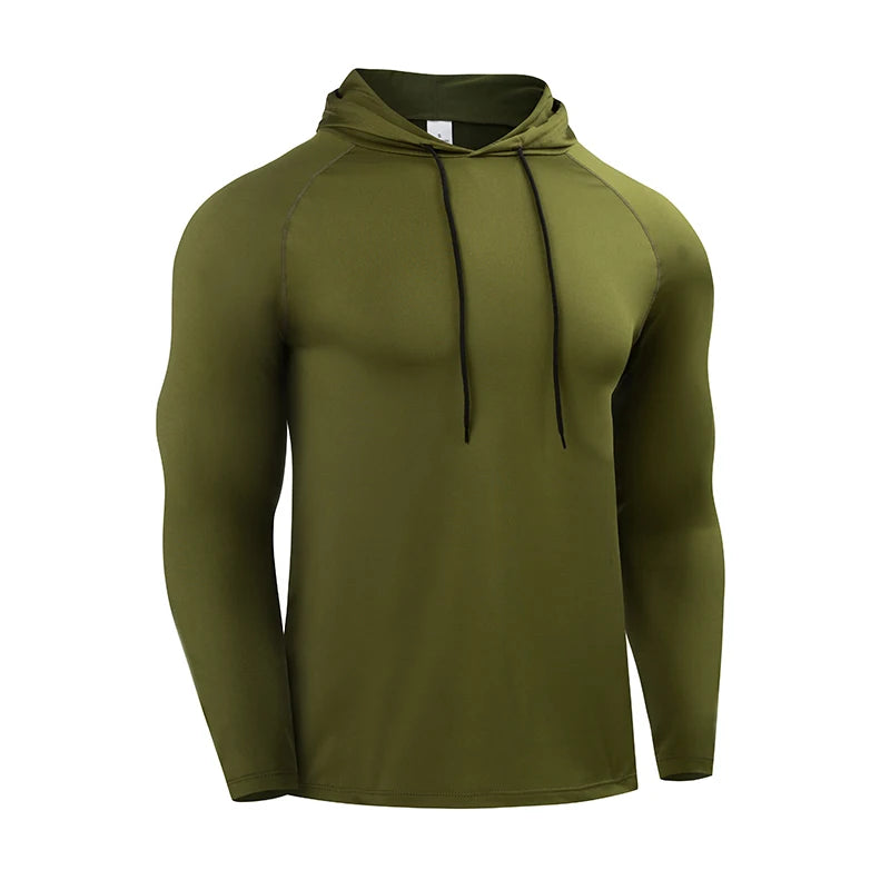 Haut de sport homme à capuche et manches longues