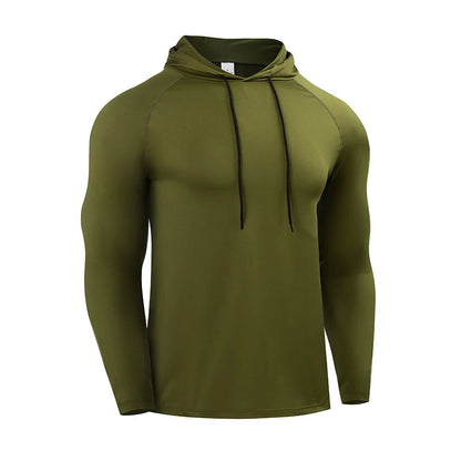 Haut de sport homme à capuche et manches longues