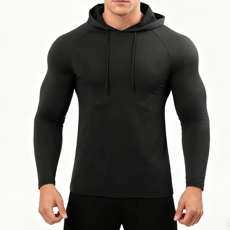 Haut de sport homme à capuche et manches longues